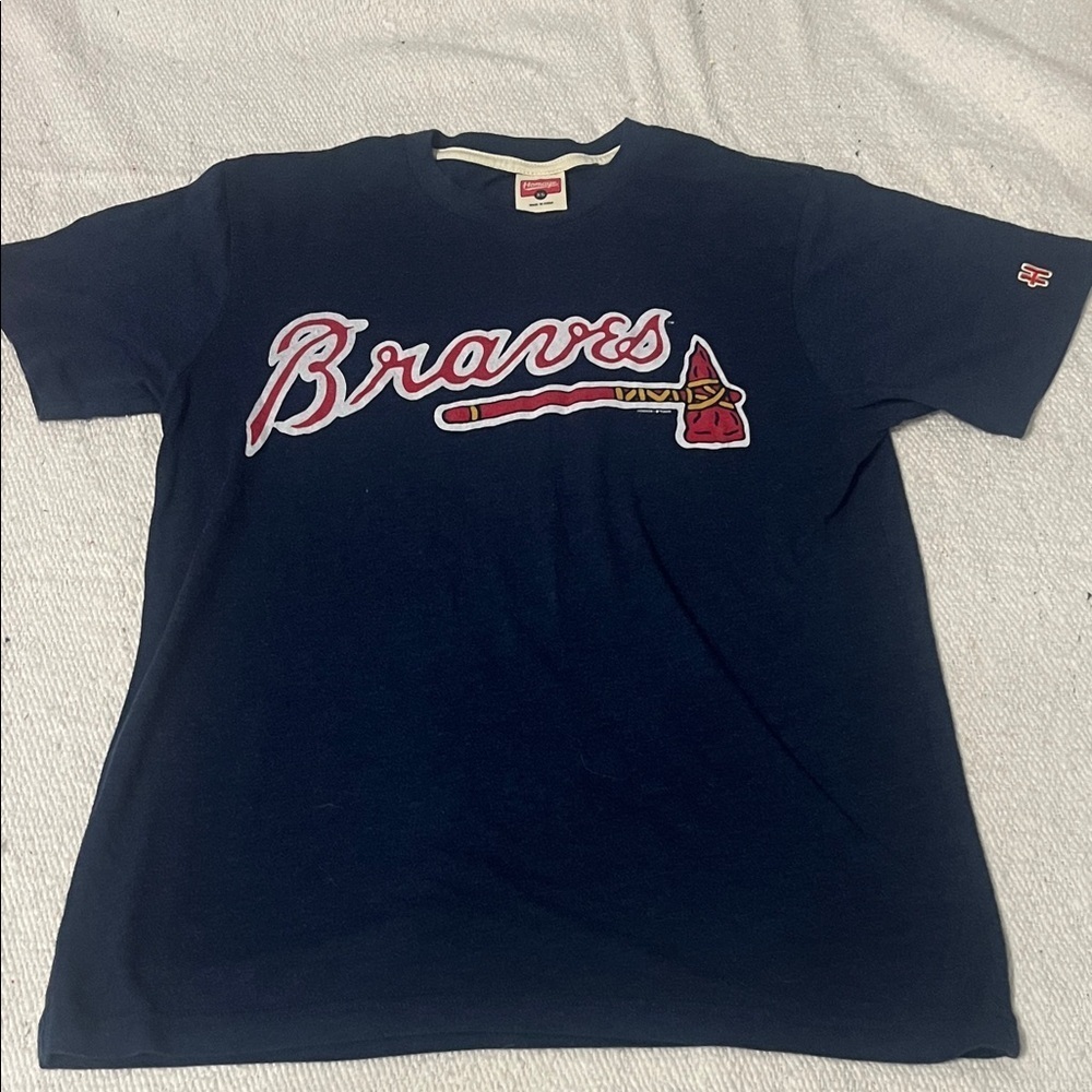 (046)HOMAGE Navy and Cream Tee - Picture 1 of 5